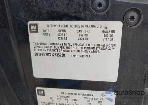 2001 Chevrolet Camaro Z28 z USA, uszkodzony, nr VIN 2G1FP22GX12135720